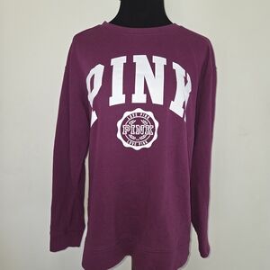 Pink Victoria's Secret Purple Logo Crewneck Sweater Size S